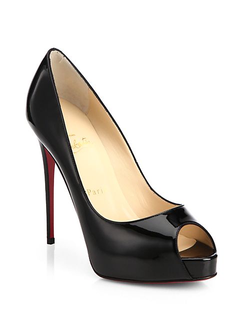 Christian Louboutin - New Very Prive 120 Patent Leather Peep Toe Pumps