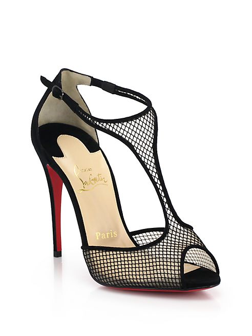 Christian Louboutin - Tiny 100 Suede & Mesh Sandals