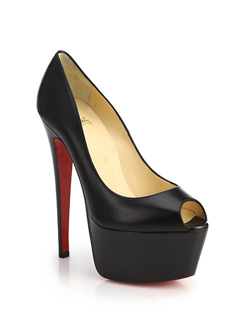 Christian Louboutin - Jamie Peep Toe Leather Platform Pumps