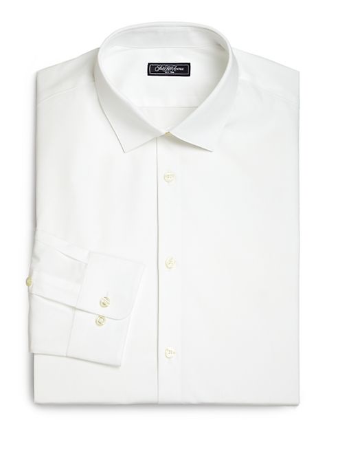 Saks Fifth Avenue Collection - Modern Slim-Fit Stretch Poplin Dress Shirt