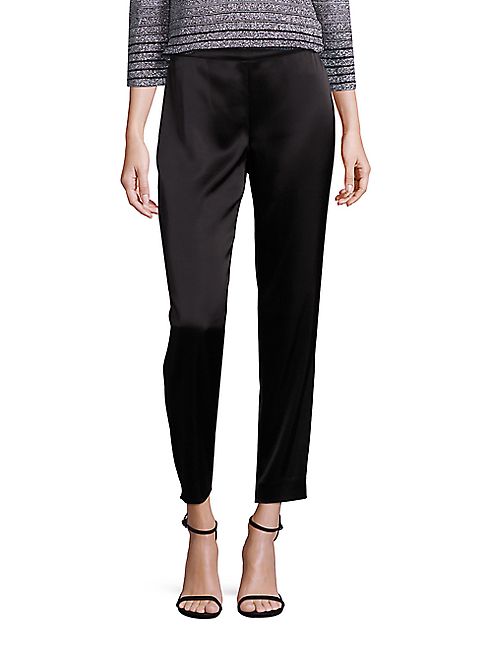 St. John - Caviar Collection Liquid Satin Emma Pants