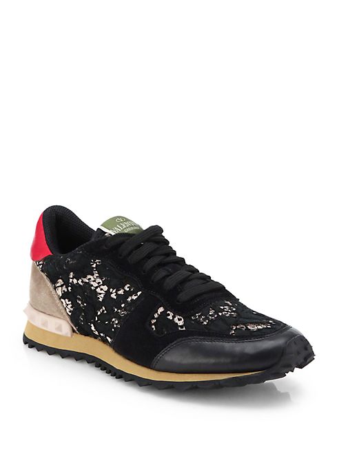 Valentino - Leather & Lace Sneakers