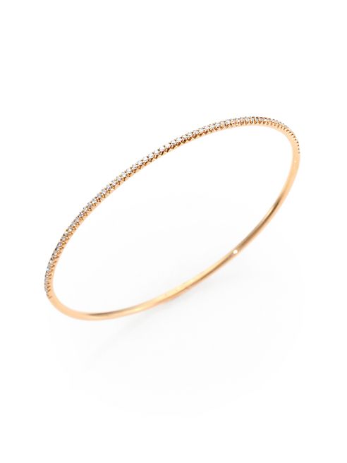 Roberto Coin - Diamond & 18K Rose Gold Oval Bangle Bracelet