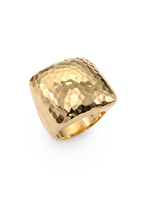 Roberto Coin - Martellato 18K Yellow Gold Square Cocktail Ring