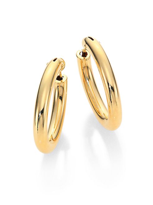 Roberto Coin - 18K Yellow Gold Oval Hoop Earrings/1.05