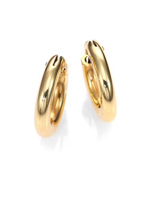 Roberto Coin - 18K Yellow Gold Petite Oval Hoop Earrings/0.75