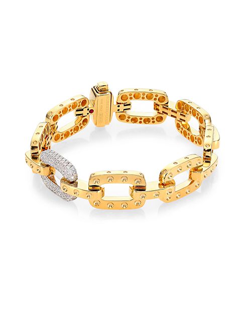 Roberto Coin - Pois Moi Diamond & 18K Yellow Gold Chain Bracelet