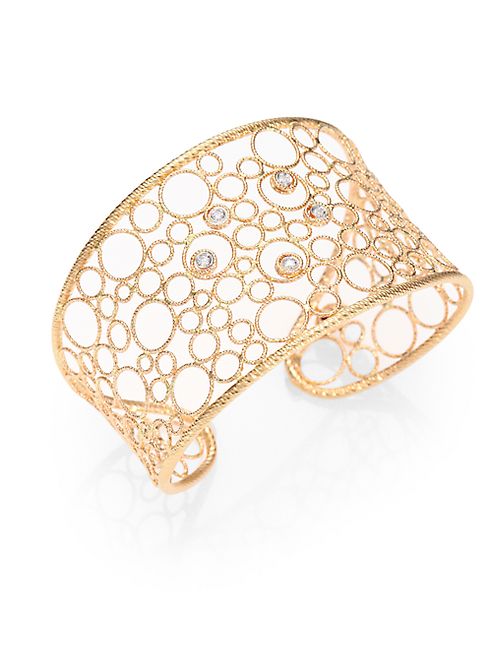 Roberto Coin - Bollicine Diamond & 18K Rose Gold Large Cuff Bracelet