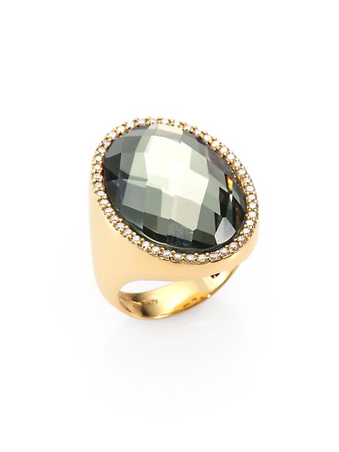 Roberto Coin - Cocktail Prasiolite, Diamond & 18K Yellow Gold Ring