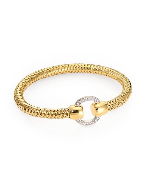 Roberto Coin - Primavera Diamond & 18K Yellow Gold Woven Bracelet