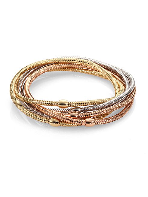 Roberto Coin - Primavera 18K White, Rose & Yellow Gold Six-Row Bracelet