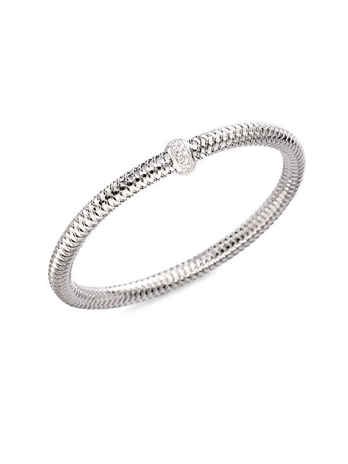 Roberto Coin - Primavera Diamond & 18K White Gold Woven Bracelet