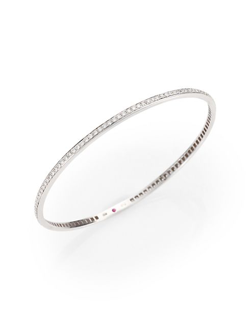 Roberto Coin - Diamond & 18K White Gold Bangle Bracelet