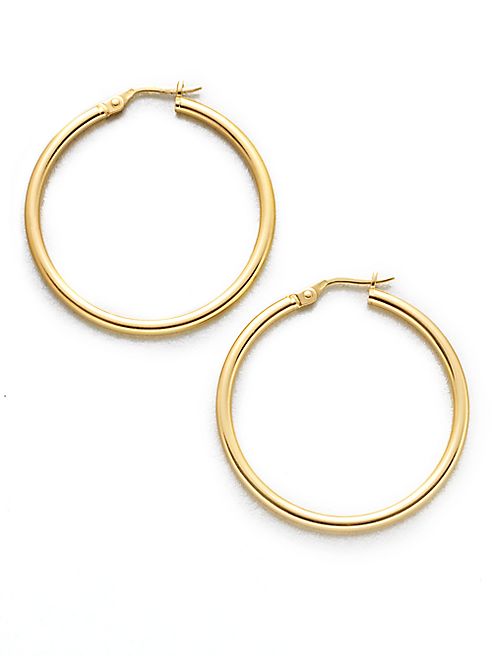 Roberto Coin - 18K Yellow Gold Hoop Earrings/1.4