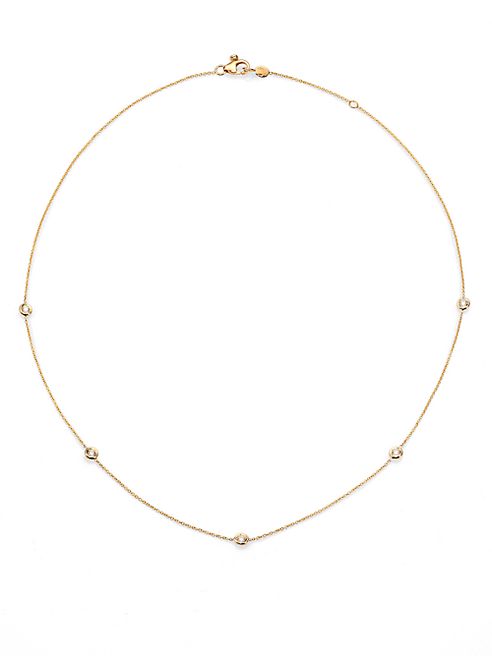 Roberto Coin - Diamond & 18K Yellow Gold Station Necklace/18