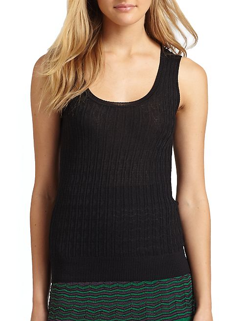 M Missoni - Solid Zigzag Tank Top