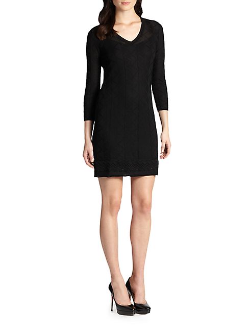 M Missoni - Three-Quarter-Sleeve Knit Dress