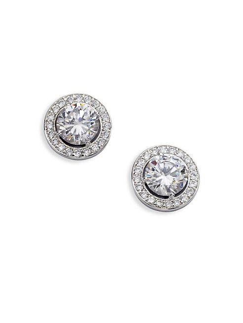 Adriana Orsini - Sterling Silver Round Framed Stud Earrings