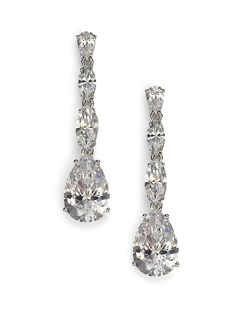 Adriana Orsini - Sterling Silver Pear Drop Linear Earrings