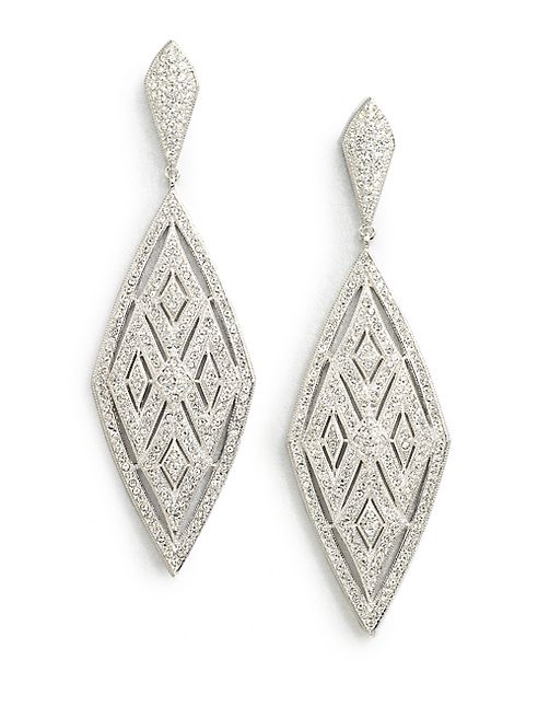 Adriana Orsini - Crystal Encrusted Diamond Drop Earrings