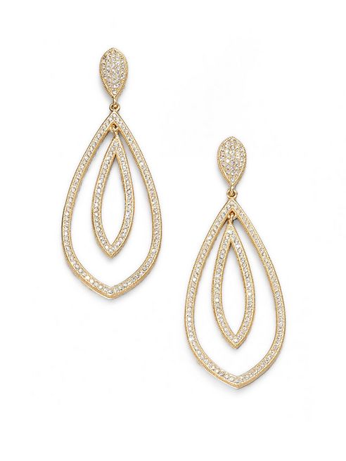 Adriana Orsini - Double Teardrop Sparkle Earrings/Gold