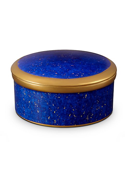 L'Objet - Lapis-Look Limoges Porcelain & 24K Gold Lidded Box