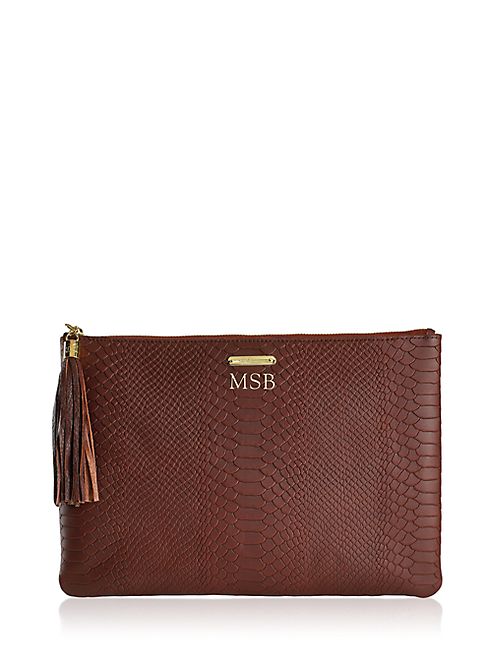 GiGi New York - Personalized Uber Python-Embossed Clutch