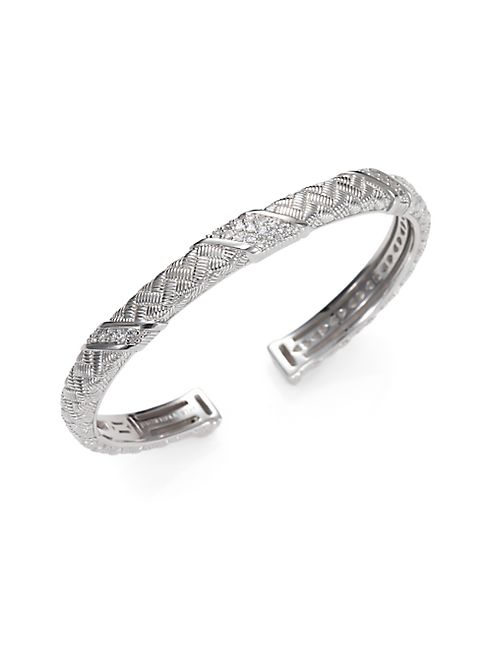 Judith Ripka - Mercer White Sapphire & Sterling Silver Berge Cuff Bracelet