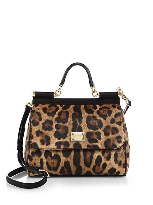 Dolce & Gabbana - Medium Miss Sicily Leopard-Print Top-Handle Satchel