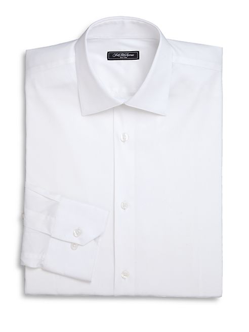 Saks Fifth Avenue Collection - Trim-Fit Solid Dress Shirt