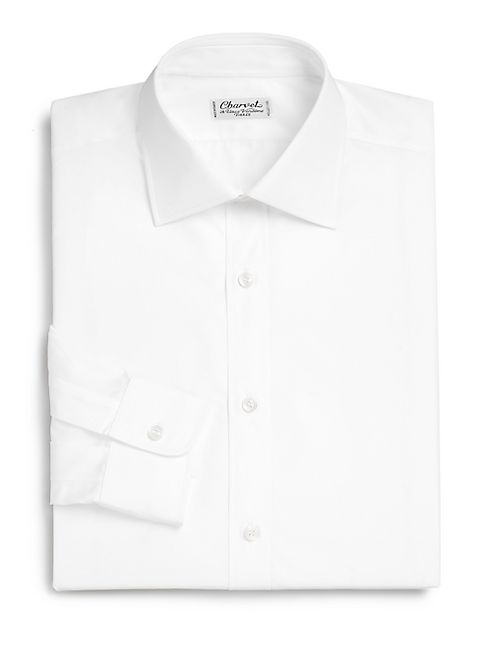 Charvet - Regular-Fit Solid Cotton Dress Shirt