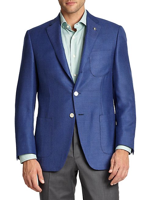 Saks Fifth Avenue Collection - Samuelsohn Two-Button Basketweave Wool Sportcoat