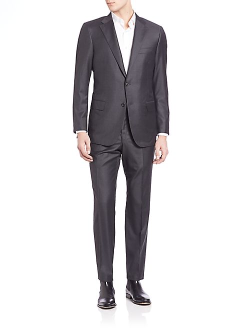 Hickey Freeman - Solid Wool Suit Set