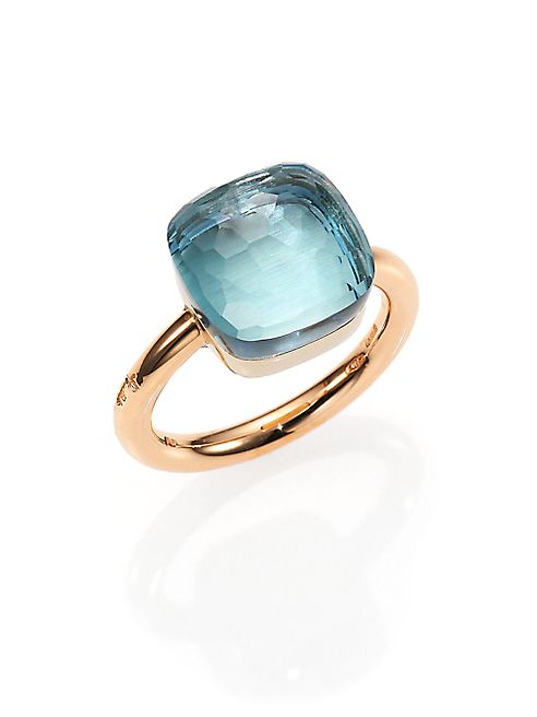 Pomellato - Nudo Blue Topaz & 18K Rose Gold Ring