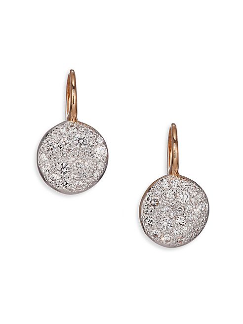 Pomellato - Sabbia Diamond & 18K Rose Gold Drop Earrings