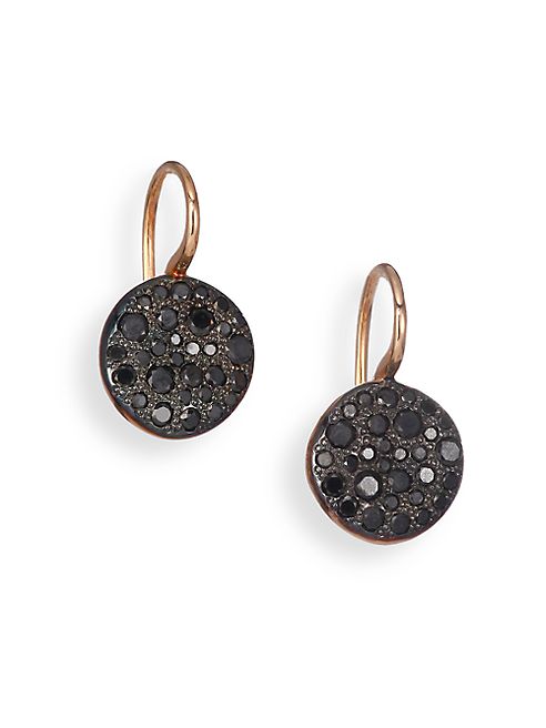 Pomellato - Sabbia Black Diamond & 18K Rose Gold Drop Earrings