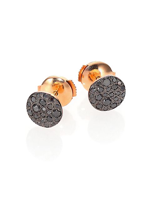 Pomellato - Sabbia Black Diamond & 18K Rose Gold Stud Earrings