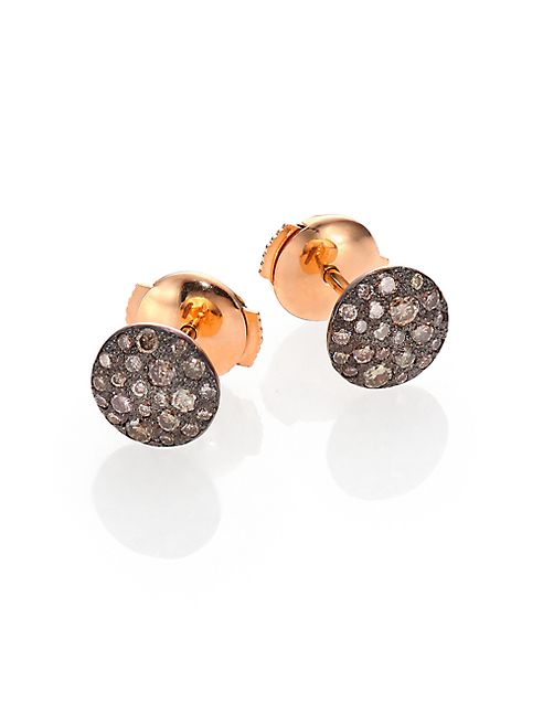 Pomellato - Sabbia Brown Diamond & 18K Rose Gold Stud Earrings