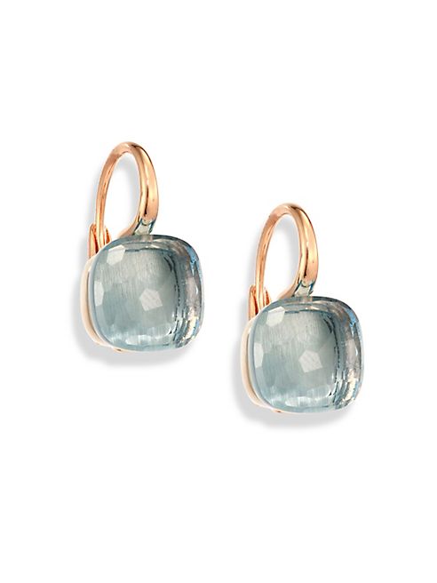 Pomellato - Nudo Blue Topaz & 18K Rose Gold Leverback Earrings