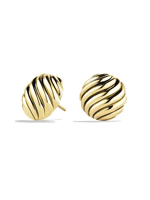 David Yurman - Sculpted Cable Earrings in Gold