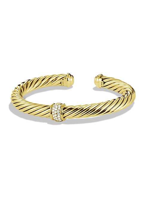 David Yurman - Cable Classics Bracelet with Diamonds in Gold