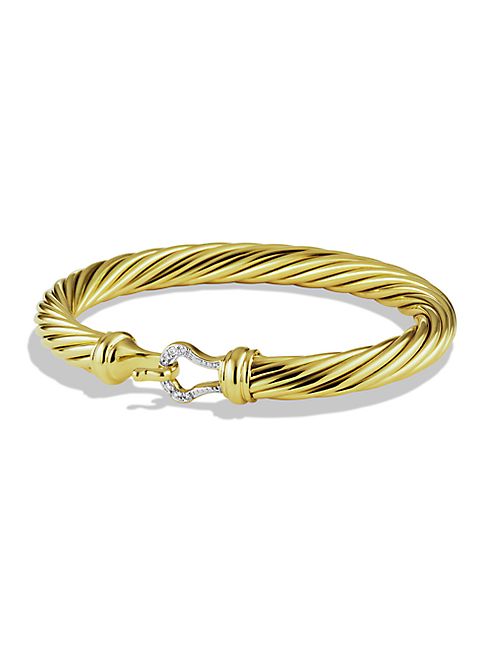 David Yurman - Cable Buckle Bracelet with Diamonds in Gold