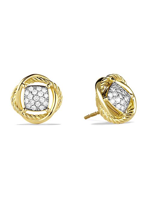 David Yurman - Infinity Earrings with Diamonds in Gold