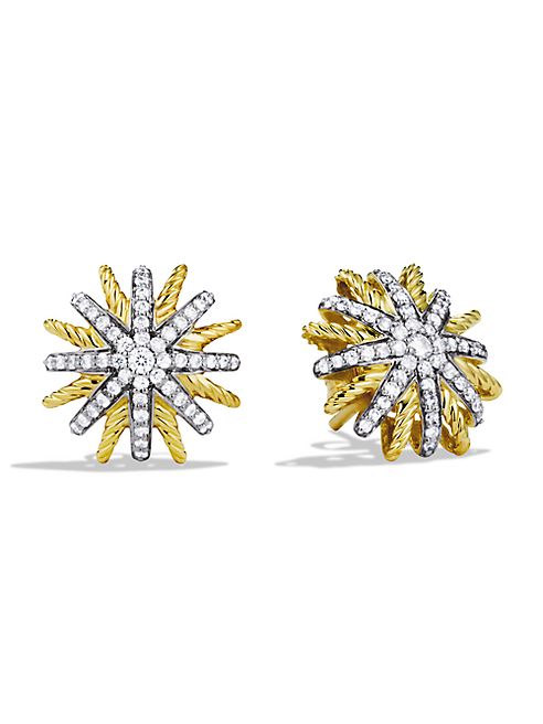 David Yurman - Starburst Extra-Small Earrings with Diamonds in Gold