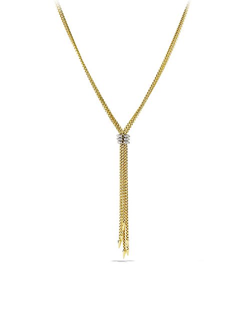 David Yurman - Willow Tassel Necklace with Diamonds in Gold