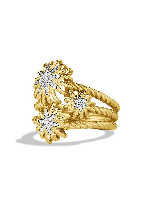 David Yurman - Starburst Cluster Ring with Diamonds in Gold