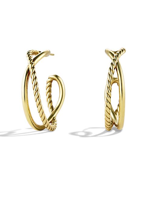 David Yurman - Crossover Hoop Earrings in Gold