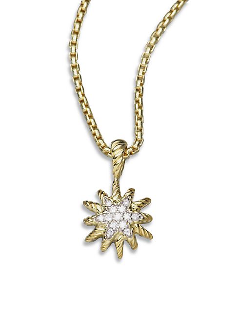 David Yurman - Diamond & 18K Gold Starburst Pendant Necklace