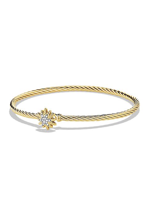 David Yurman - Starburst Single-Station Cable Bracelet with Diamonds in Gold