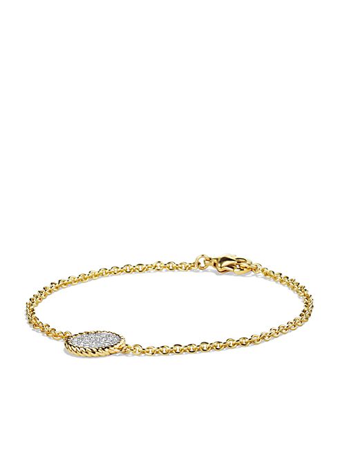 David Yurman - Cable Collectibles Disc Bracelet with Diamonds in Gold